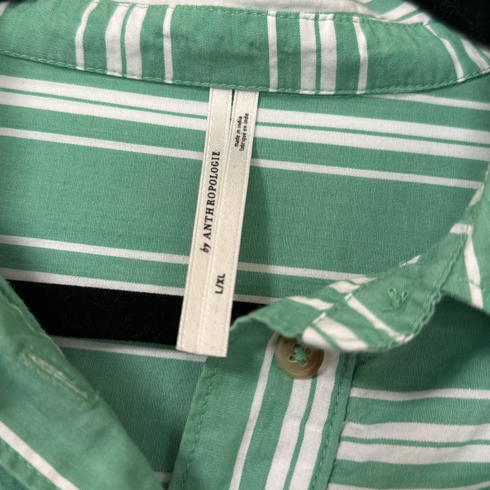 Anthropologie Green Striped Maxi Dress - Picture 2 of 8